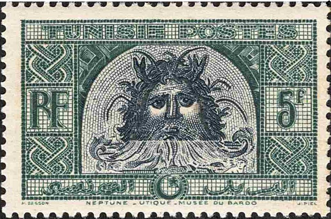 mosaïque tête de Neptune - 5F