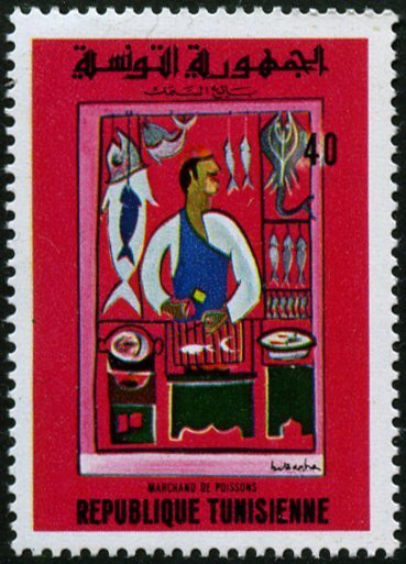 Scènes de la vie tunisienne. Marchand de poissons