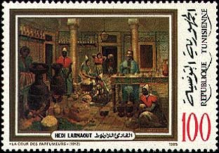 Oeuvre du peintre Hédi Larnaout - La Cour des Parfumeurs (1912)