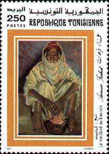 Peinture d'Ammar Farhat : « Le vieillard au kanoun »