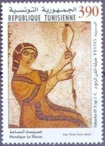 Mosaïque tunisienne « La fileuse »
