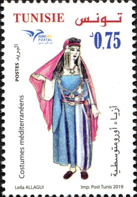 Costume traditionnel pour femmes du sud de la Tunisie, ville de Douz
